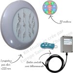 Weltico - projecteur couleur easyled evo gris clair + tlcommande avec boitier pour piscine bton, panneau, ...