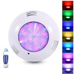 Projecteur led de piscine rempli de r�sine, lampe de piscine submersible multicolore � intensit� variable ...