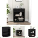 The living store armoire console noir 60x34x75 cm bois de pin solide - buffet noir - meuble rangement ...