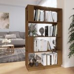 Prolenta premium - the living store bibliothque / cloison marron miel 80x25x132 cm bois massif - bibliothque ...