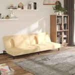 Prolenta premium - canap� - lit � 2 places avec deux oreillers cr�me velours