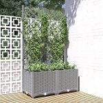 Prolenta premium - furniture limited - jardinière avec treillis gris clair 80x40x136 Prolenta premium - furniture limited - jardinière avec treillis gris clair 80x40x136