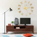 Prolenta premium - inlife horloge murale 3d design moderne dor� 100 cm xxl