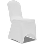 Prolenta premium - inlife housse blanche extensible pour chaise 6 pices