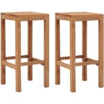 Prolenta premium - the living store tabourets de bar lot de 2 bois de teck massif - tabouret de bar - ... Prolenta premium - the living store tabourets de bar lot de 2 bois de teck massif - tabouret de bar - ...