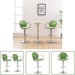 Prolenta premium - the living store tabourets de bar avec accoudoir lot de 2 vert similicuir - tabouret ...