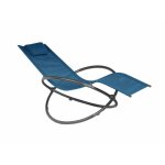 Proloisirs - bain de soleil en acier cercle anthracite et bleu