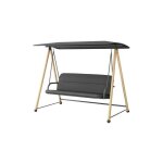Balancelle darwin en acier heat / coussin - 211 x 170 x 110 cm - oak / noir - proloisirs