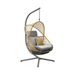 Proloisirs chaise suspendue banana leaf en acier - assise tresse pliante - graphite / naturel / gris ...