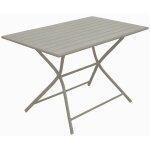 Proloisirs - guéridon pliant globe en aluminium / lattes - 110 x 70 cm - crème Proloisirs - guéridon pliant globe en aluminium / lattes - 110 x 70 cm - crème
