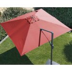 Proloisirs - parasol dport orientable nh - toile carr 300 x 300 cm - toile rouge