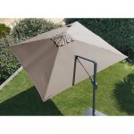Parasol d�port� orientable 360� inclinable gauche droite 3 x 3 m orient taupe