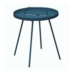 Proloisirs table basse de jardin flower, ronde, 4 pieds, poign�e - bleu 44 x 51 cm