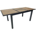 Proloisirs - table de jardin genes en aluminium 60 / 220 x 74 x 90 cm - plateau spc - graphite / naturel ... Proloisirs - table de jardin genes en aluminium 60 / 220 x 74 x 90 cm - plateau spc - graphite / naturel ...