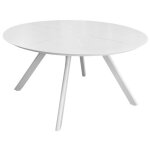 Proloisirs - table de jardin ronde seven en aluminium - blanc 150 cm