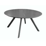 Proloisirs - table de jardin ronde seven en aluminium - graphite 150 cm