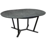 Proloisirs table de jardin ronde valenza en aluminium 125 / 175 cm - plateau spc - graphite / girs Proloisirs table de jardin ronde valenza en aluminium 125 / 175 cm - plateau spc - graphite / girs
