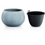 Prosperplast - beton bowl pot de fleurs en plastique 2 en 1 avec pot rond en couleur ciment 19, 5 (hauteur) ...