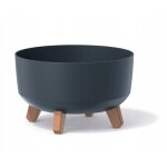 Prosperplast - pot de fleurs bas 6, 8l avec pieds amovibles et insert 285 mm, anthracite - anthracite ...