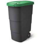 Prosperplast wheeler poubelle de 90 l avec roues et couvercle, poubelle universelle, en plastique, verte ...