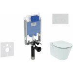Prosys - ensemble pour wc suspendu, cuvette et abattant connect air, plaque de dclenchement oleas m1, ...
