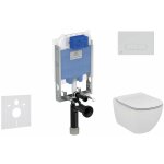 Prosys - ensemble pour wc suspendu, cuvette et abattant tesi, plaque de dclenchement oleas m1, rimless, ...