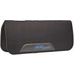 Tapis de selle western en noprne et feutre avec trous d'aration et revtement en cuir au bas du tapis. ...