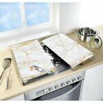 Protection plaque de cuisson 'marbre or' en verre tremp� wenko pour toute plaques, couvre plaque de cuisson, ...