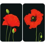 Protection de plaques cuisson 'coquelicot' wenko lot de 2, couvre plaque universel, rsistant aux chocs, ...