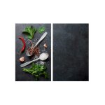 Protection de plaque de cuisson 'basilic' wenko couvre plaque de cuisson, lot de 2, verre tremp, pour ...