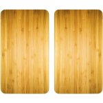 Protection plaques cuisson verre tremp 'dcor bois' wenko lot de 2, couvre plaque, planche dcouper, ...