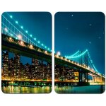 Protection plaque de cuisson wenko couvre plaque de cuisson en verre 'brooklyn bridge', lot de 2, verre ...
