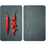 Protection plaque de cuisson wenko couvre plaque de cuisson en verre 'cayenne', lot de 2, verre tremp, ...