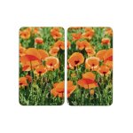 Protection plaque de cuisson 'champs coquelicots' verre tremp wenko pour toute plaques, couvre plaque ...