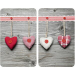 Protection plaque de cuisson 'c?urs' en verre tremp wenko pour toute plaque, couvre plaque de cuisson, ...