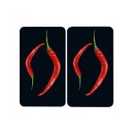 Protection plaque de cuisson 'duo pepproni' en verre tremp wenko pour toute plaques, couvre plaque ...