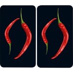 Protection plaque de cuisson 'duo pepproni' en verre tremp wenko pour toute plaques, couvre plaque ...