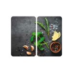 Protection de plaques cuisson 'aromates' wenko lot de 2, couvre plaque universel, rsistant aux chocs, ...
