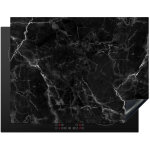 Protection plaque induction marbre - noir - blanc - texture - aspect marbre couvre plaque de cuisson ...