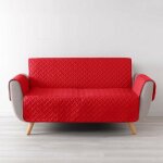 Douceur d'intrieur - protge canap 3 places matelass 279x179 uni lounge rouge