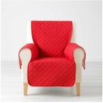 Protge fauteuil matelass uni lounge rouge