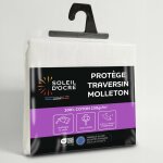 Protge taie de traversin en coton 45x140 cm molleton, par soleil d'ocre