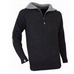 Pull de travail lma 803170 cacao col camionneur taille 5 noir coudi�res coloris contrastants