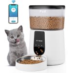 Puppy kitty pro 4l distributeur croquettes chat automatique, 2. 4g wifi distributeur croquettes chat ...