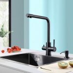 Cecipa - pure - b robinet cuisine 3 voies, mitigeur d'vier avec deux sorties d'eau: eau filtre et eau ...