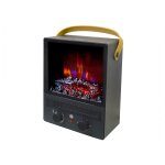 Purline - cheminée électrique portable en acier noir et pieds Purline - cheminée électrique portable en acier noir et pieds