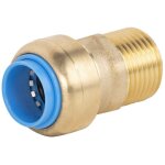 Tout push - quick plomberie raccord droit male 15 x 21 mm diam. 16 mm laiton