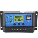 Pwm 12 v 24 v double usb rgulateur de charge de panneau solaire cran lcd 30a (yjss - 30a)