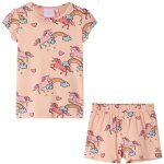 Pyjamas  manches courtes pour enfants orange clair 128