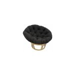 Qem - fauteuil papasan rotin naturel diff�rent coloris (rotin clair, coussin noir)